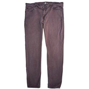 7 For All Mankind Adrien Mens Brown Cotton Blend Pants 38X32